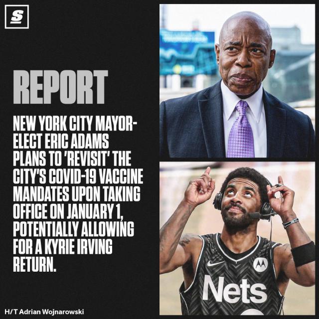 注册领彩金-纽约新市长放话会审视疫苗令 欧文明年1月“解禁”？